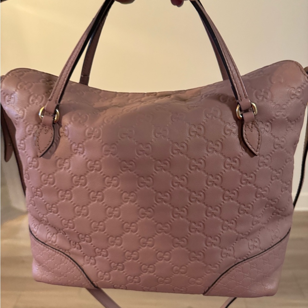 Authentic Gucci Blush Pink Embossed Tote
Guccissima
